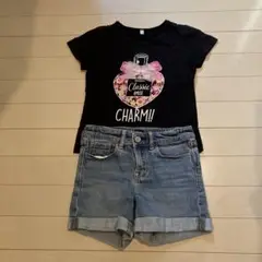Classic Amuse CHARM!! Tシャツとデニムショートパンツセット