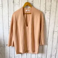 DOUDOU ニット トップス デニムシャツ 長袖 コットン オーバーサイズ