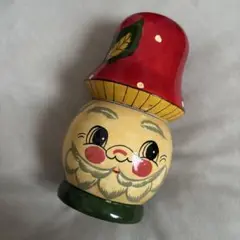 ロシア　貯金箱　インテリア　木製　置物　オブジェ　花柄　匿名配送