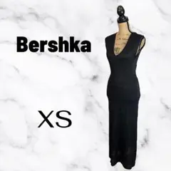 新品✨【Bershka】シャイニータイトニットワンピース　ラメ加工　薄手　黒