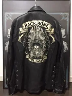 BACKBONE 袖ホースレザー N2B ブラック ファー BACKBONE バックボーン 08AW BC08FW-JB01 THE CLASSIC JERSEY