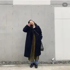 COS ウールフリーステディコート ネイビー