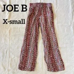 JOE B 【X-small】花柄ストライプパンツ 花柄ガウチョパンツ