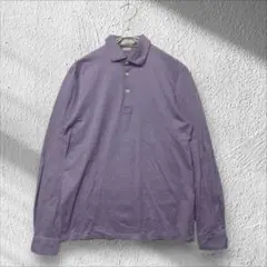 corsini パープル 長袖ポロシャツ ボタン付き