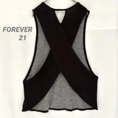 フォーエバー21 バッククロス ヨガ トレーニングウェア ブラック Ｍサイズ