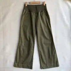 HUG.U ハグユー　マタニティ　ワイド　パンツ　ズボン　オリーブグリーン