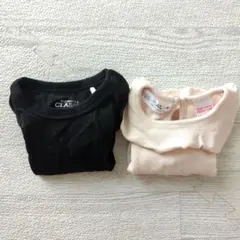 ZARA　ブラック　ピンクベージュ　長袖　シャツ　コットン100
