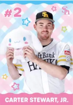 ホークス 25ピンクフル 選手×シナモンロール ハードプロマイド スチュワート