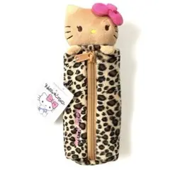新品未使用　サンリオ　日焼けキティ　キティヒョウ柄　ぬいぐるみポーチ　ペンケース