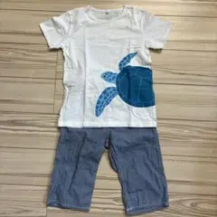 【美品】無印良品　キッズ　Tシャツとデニムハーフパンツセット