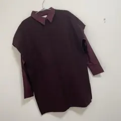 アメリ PONCHO VEST WITH SHIRT