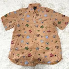 Polo ボタンダウンシャツ　半袖　総柄　アロハシャツ
