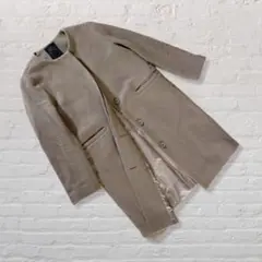 ノーブル フレームワークス ノーカラーコート ロングコート