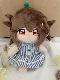 20cm ぬいぐるみ　服　ハンドメイド　ノースリーブストライプワンピース　無属性