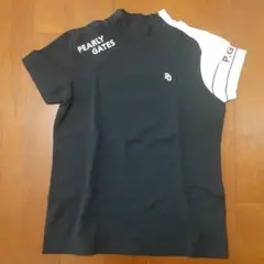 PEARLY GATES モックネックシャツ ブラック/ホワイト０ 美品