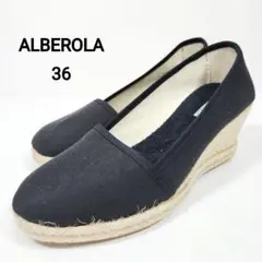 【新品未使用】ALBEROLA アルべローラ エスパドリーユ ウェッジソール 黒