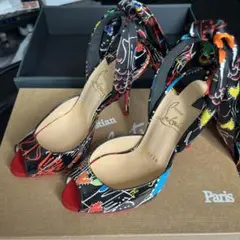 クリスチャンルブタン パンプス オープントゥ35 22 ピンヒール