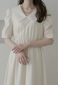 タグ付き未使用　Ambreneige レースカラーワンピース