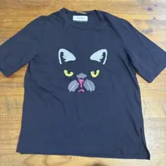 MUVEIL Tシャツ　猫　刺繍　40 Lサイズ　ミュベール