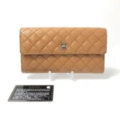 12B198/シャネル/長財布/ココマーク/マトラッセ/シルバー金具/ブラウン