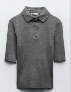 ZARA リブポロシャツ
