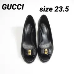 GUCCI イタリア製 レザー オペラ パンプス ハイヒール 靴 23.5
