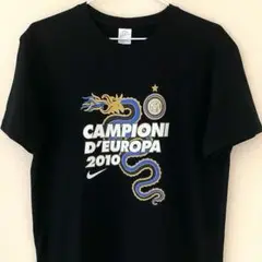 【新品美品】インテルミラノ 青蛇風Tシャツ 黒 メンズLサイズ