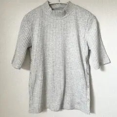 Chic crocodile クロコダイル　リブ　Tシャツ リブT グレー　M