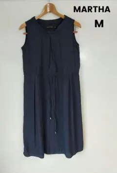 MARTHA マーサ ノースリーブ シンプルワンピース(Ｍ)ネイビー