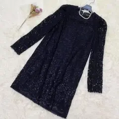 【美品】drawer ワンピース 総レース フラワーモチーフ 黒 38