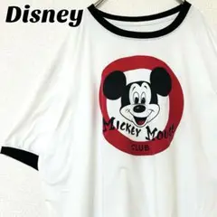 Disney ディズニー ミッキーマウス リンガーTシャツ ビッグプリント XL