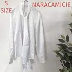 新品 NARACAMICIE サテンボウタイ長袖ブラウス 11981