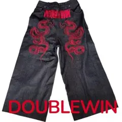 CRIMSON BAGGY DENIM PANTS ドラゴン刺繍 ワイドデニム