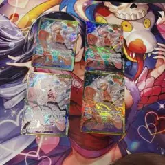 ワンピースカード【人気‼️】黒紫ルフィ強化パーツ シークレット4枚セット❗️