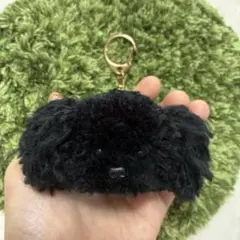 ＊うるうるトイプードル　毛糸キーホルダー＊ぬいぐるみマスコット　黒　ブラック　犬