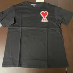 ami ブラック ハート刺繍 Tシャツ XL