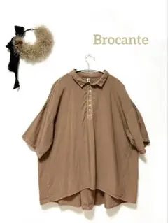 Brocanteリヨセル プチコルシャツ ブラウス ゆったり‪ ·͜·