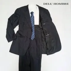 DELU HOMBRE グレー　ストライプ　AB5 1タック スーツ上下　セット