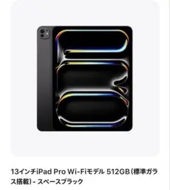 Apple iPad Pro（M4) 13インチ Wi-Fiモデル 512GB