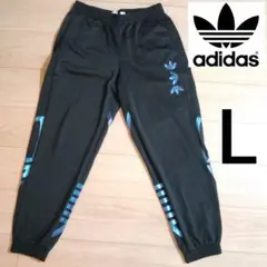 アディダス メタリックブルー 三連ロゴ adidas ジャージ パンツ メンズL