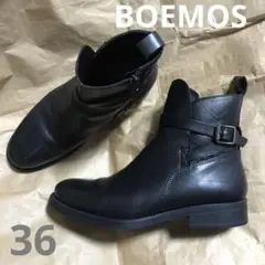 ボエモス◆BOEMOS ブーツ レディース 36 ショート 本革 リアルレザー