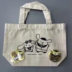 コジマで当選！ポムポムプリン　サンリオキャラクターズ トートバッグ バッジ付き