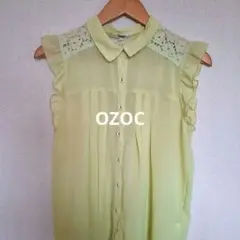OZOC ワ一ルド可愛い❤️フリル袖レ一ス付きAラインブラウス
