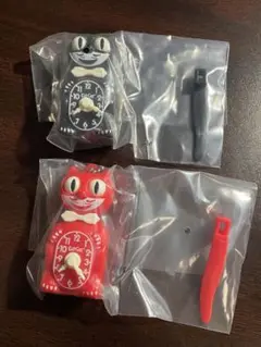Kit-Cat Klock 赤黒セット　キットキャットクロック