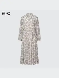 UNIQLO C ペイズリープリント シフォンプリーツワンピース