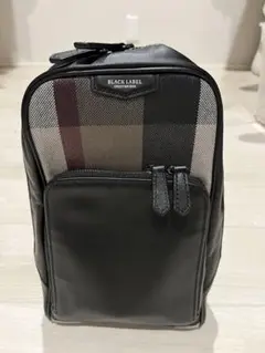 BLACK LABEL チェック柄レザーバッグ