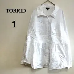 TORRID【1】長袖ブラウス トップス 白/ホワイト