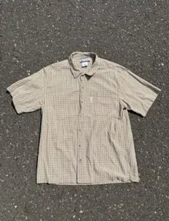 Columbia 半袖チェックシャツ ベージュ
