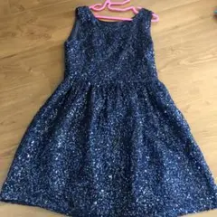 Gap Kids 130 紺色スパンコールドレス