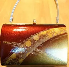 花模様和装バッグ レッド